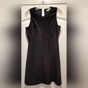 WOMEN'S BLACK SLEEVELESS PLUSH POLYESTER DRESS SIZE LARGE